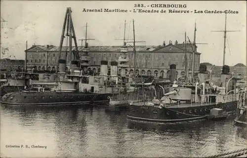 Ak Cherbourg Manche, Arsenal Maritime, L'Escadre de Reserve, Les Gardes-Cotes