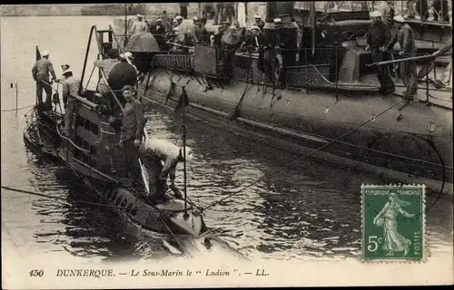 Ak Dunkerque Dünkirchen Nord, le sous-marin Ludion