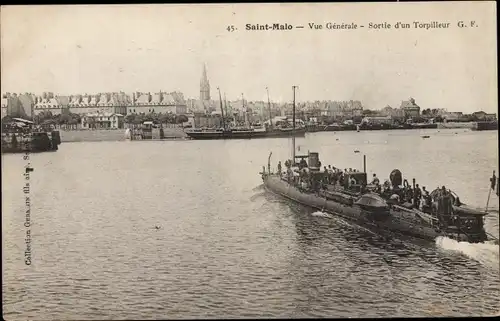 Ak Saint Malo Ille et Vilaine, Sortie d'un Torpilleur, Torpedoboot