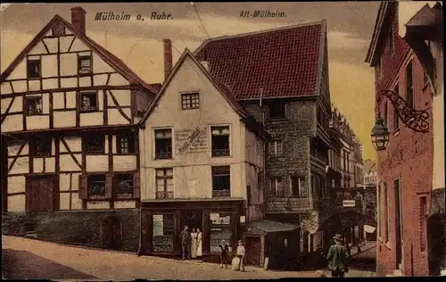 Ak Mülheim an der Ruhr in Nordrhein Westfalen, Altstadt, Fachwerkhäuser