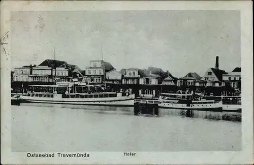 Ak Ostseebad Travemünde Lübeck, Hafen