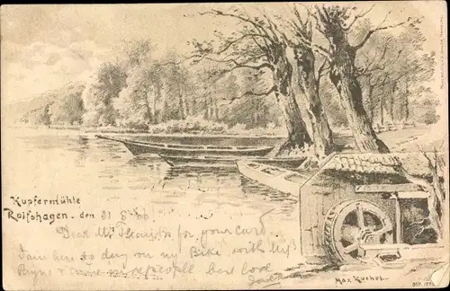 Künstler Ak Kuchel, Max, Tremsbüttel in Schleswig Holstein, Kupfermühle Rolfshagen