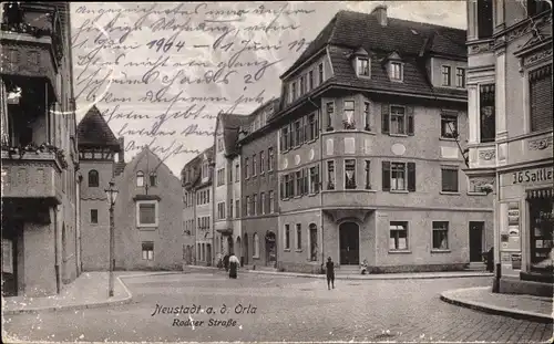 Ak Neustadt an der Orla, Rodaer Straße, Handlung