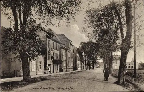 Ak Brunsbüttelkoog Brunsbüttel in Dithmarschen, Koogstraße