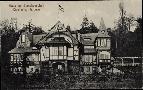 Studentika Ak Marburg an der Lahn, Haus der Burschenschaft, Germania