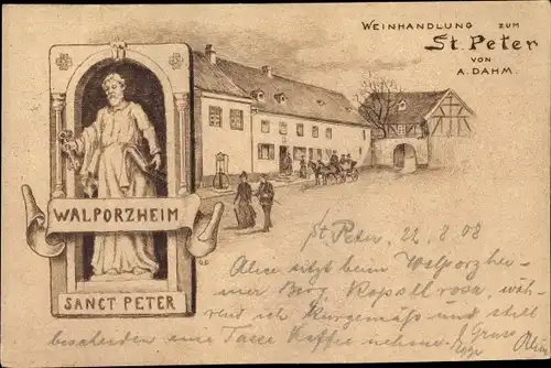 Ak Walporzheim Bad Neuenahr Ahrweiler, Sanct Peter, Weinhandlung zum St. Peter