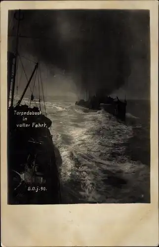 Ak Deutsche Kriegsschiffe, Torpedoboot in voller Fahrt
