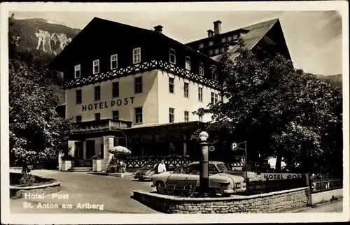 Ak St. Anton am Arlberg Tirol Österreich, Hotel Post