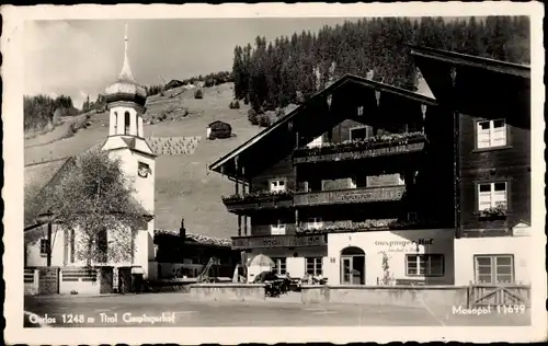 Ak Gerlos im Zillertal Tirol, Gaspinger Hof, Kirche