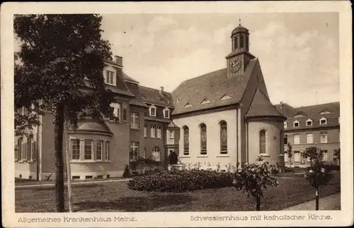 Ak Mainz am Rhein, Allgemeines Krankenhaus, Schwesternhaus, Kath. Kirche