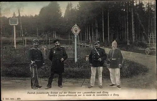 Ak Deutsch-Französische Grenze, Deutsche und französische Zollbeamte