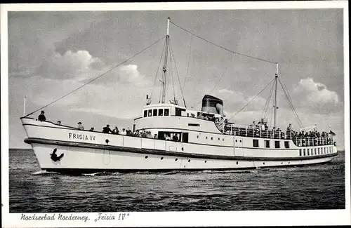 Ak Norderney in Ostfriesland, Dampfer Frisia IV, Reederei Norden-Frisia