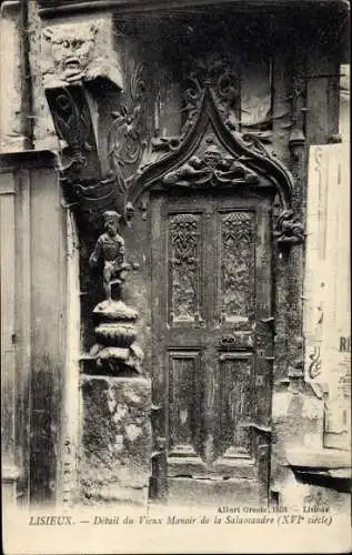 Ak Lisieux Calvados, Detail du Vieux Manoir de la Salamandre