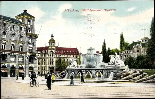 Ak München Bayern, Wittelsbacher Brunnen