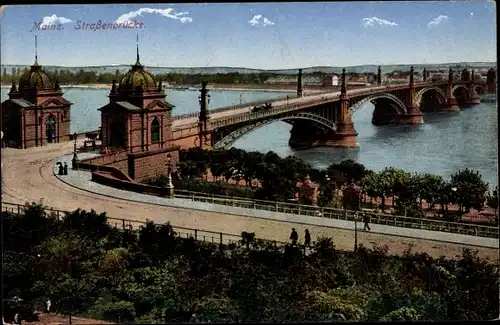 Ak Mainz am Rhein, Straßenbrücke