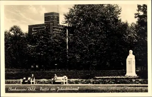 Ak Oberhausen am Rhein, Partie am Jahndenkmal