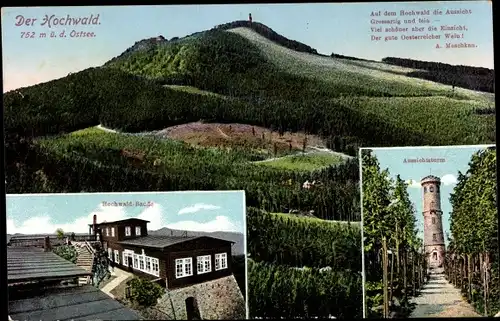 Ak Oybin in der Oberlausitz, Zittauer Gebirge, Hochwald Baude, Aussichtsturm