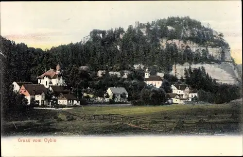 Ak Oybin in der Oberlausitz, Zittauer Gebirge, Teilansicht