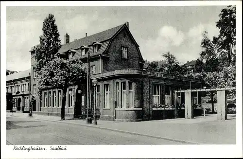 Ak Recklinghausen im Ruhrgebiet, Saalbau, Straßenseite