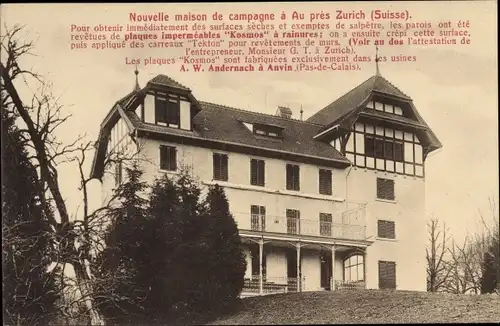 Ak Zürich Stadt Schweiz, Nouvelle maison de campagne a Au