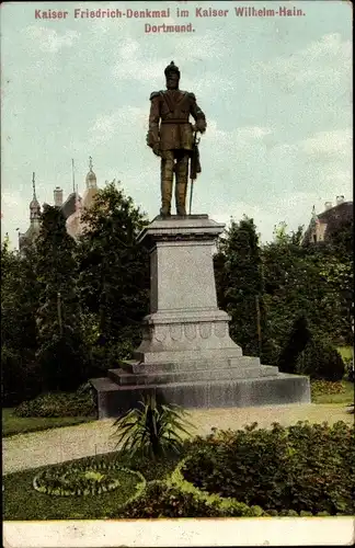 Ak Dortmund im Ruhrgebiet, Kaiser Friedrich Denkmal, Kaiser Wilhelm Hain