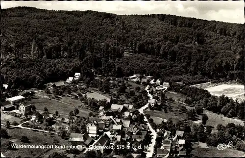 Ak Seidenbuch Lindenfels Odenwald, Fliegeraufnahme vom Ort