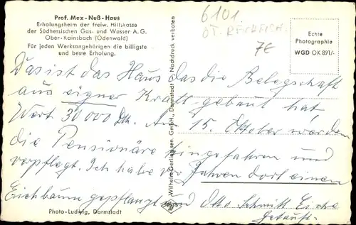 Ak Ober Kainsbach Reichelsheim Odenwald, Prof. Max Nuß Haus, Erholungsheim