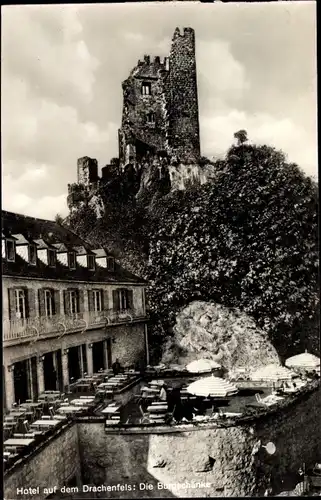 Ak Königswinter am Rhein, Drachenfels, Hotel auf dem Drachenfels, Burgschänke