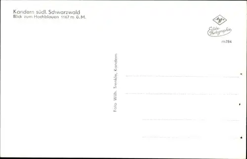 Ak Kandern im Schwarzwald Baden, Blick zum Hochblauen
