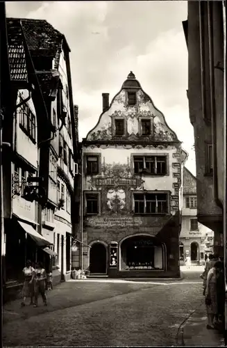 Ak Wertheim am Main, Straßenpartie, Eisenwarenhandlung Götzelmann, Fassadenbemalung