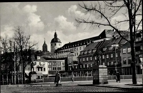 Ak Siegen, Blick zum unteren Schloss