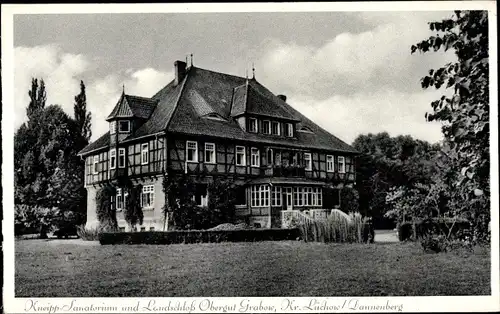 Ak Grabow Lüchow im Wendland, Kneipp-Sanatorium und Landschloss Obergut Grabow