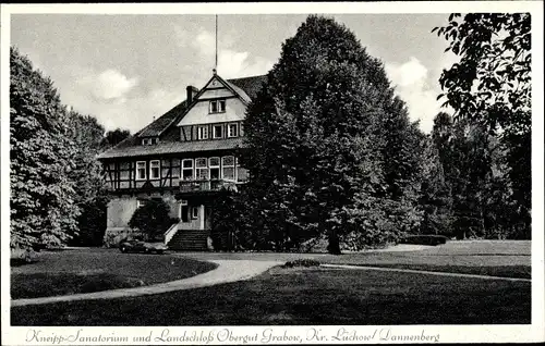 Ak Grabow Lüchow im Wendland, Kneipp-Sanatorium und Landschloss Obergut Grabow