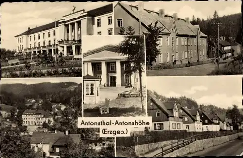 Ak Antonsthal Breitenbrunn im Erzgebirge, Sanatorium, Klubhaus, Straßenpartie, Häuser, Totale