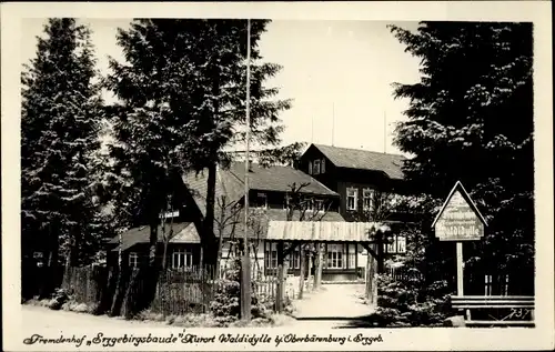 Ak Waldidylle Altenberg im Erzgebirge, Fremdenhof Erzgebirgsbaude