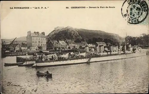 Ak Cherbourg Manche, devant le Fort du Roule