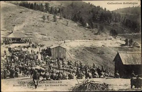 Ak  Vacherie de Cabanes Vieilles Belvédère Alpes-Maritimes, Route de l'Aramon, la grand'Halte