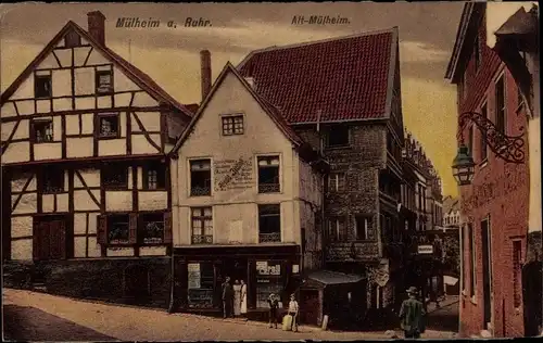 Ak Mülheim an der Ruhr in Nordrhein Westfalen, Altstadt, Fachwerkhäuser