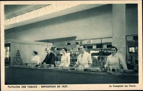 Ak Paris Frankreich, Exposition de 1937, Pavillon des Tabacs, Le Comptoir de Vente