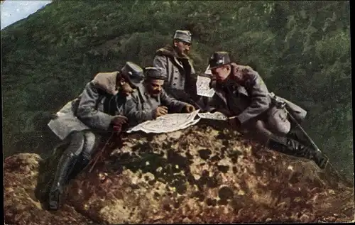 Ak Soldaten beim Geländestudium