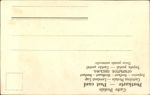 Präge Litho Frau am Spinnrad, Spinnerin