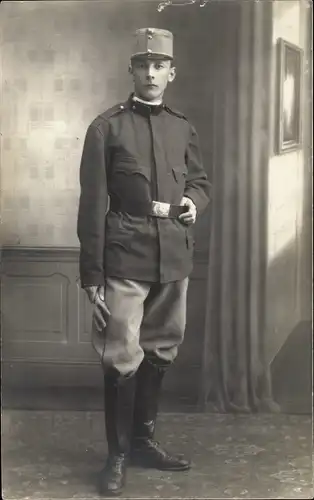 Foto Ak, Deutscher Soldat in Uniform, Kaiserreich, I. WK