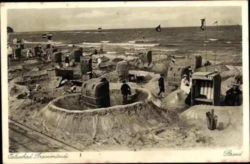 Ak Travemünde Lübeck Schleswig Holstein, Strandpartie
