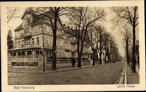 Ak Bad Harzburg am Harz, Löhrs Hotel, Straßenansicht