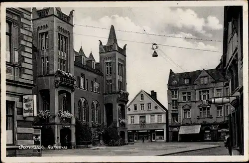 Ak Gütersloh in Westfalen, Rathaus, Sparkasse