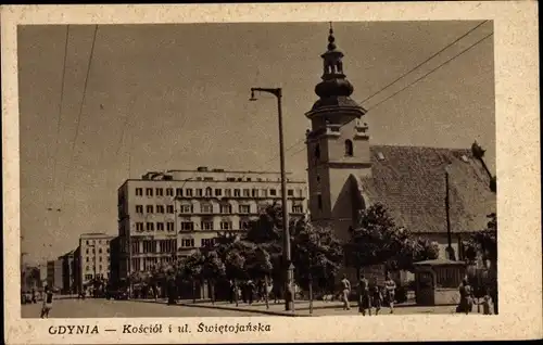 Ak Gdynia Gotenhafen Pommern, Kosciol, ul. Swietojanska