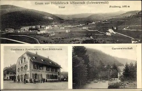 Ak Hölzlebruck Neustadt im Breisgau Schwarzwald, Panorama, Gasthaus zum Posthäusle, Gartenwirtschaft