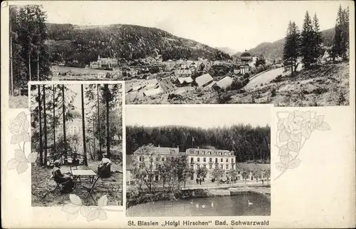 Ak Sankt Blasien im Schwarzwald, Gesamtansicht, Hotel Hirschen