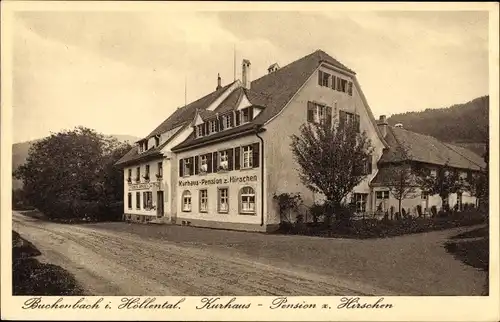 Ak Buchenbach im Höllental Schwarzwald, Kurhaus Pension zum Hirschen