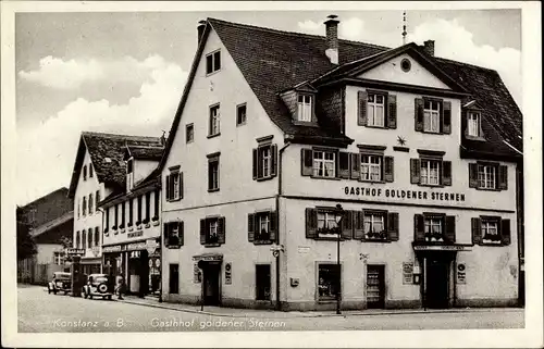 Ak Konstanz am Bodensee, Gasthof goldener Sternen, Tankstelle